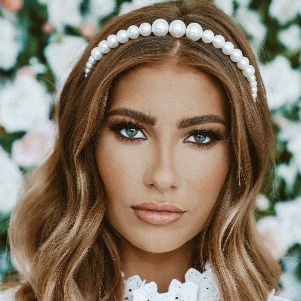 three piece pearl headband set